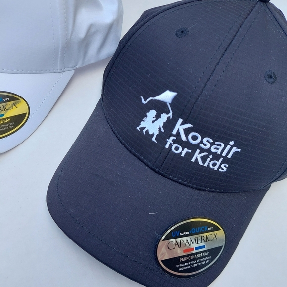 Lot Of 2 Kosair for Kids White and Black Caps NEW - Picture 3 of 4
